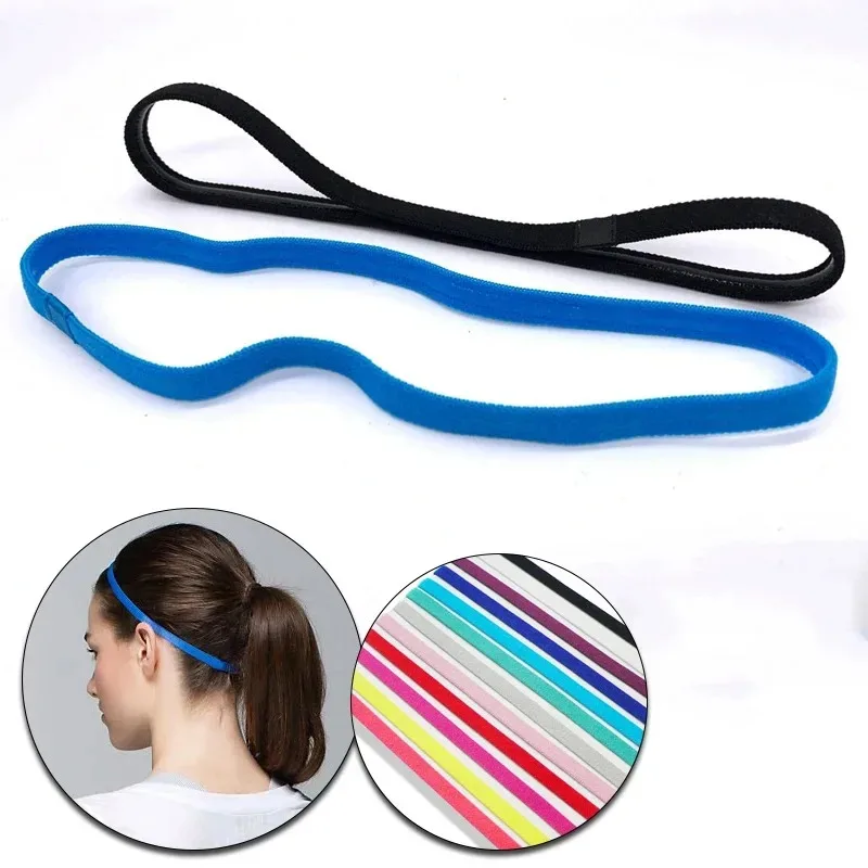 1-10PC Candy Color Women Men Yoga Hair Bands Sports Headband Non-slip Running Elastic Rubber Sweatband Football Hair Accessories