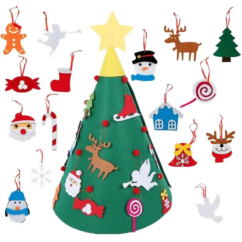 

Войлочная Рождественская елка «сделай сам» для детей, забавная Рождественская елка «сделай сам» с подсветкой для детей, игрушки для детского сада, войлочные игрушки для гостиной, кровати