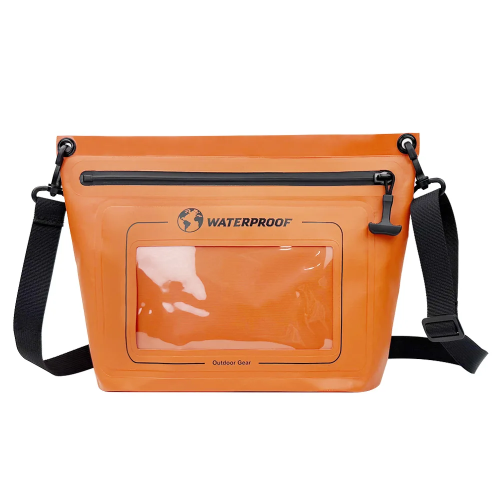 방수 원숄더백 IPX7 인증 PVC 소재 수영 다이빙 해변 여행용 500ml 용량 26x11x22.5cm
