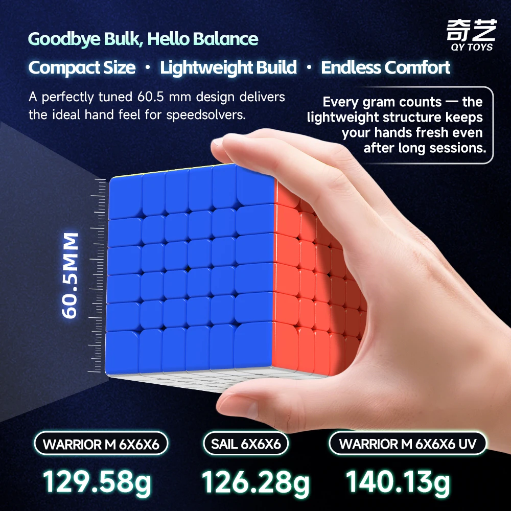Magnetic Stickerless 6x6 Professional Magic Cube Puzzle Toy