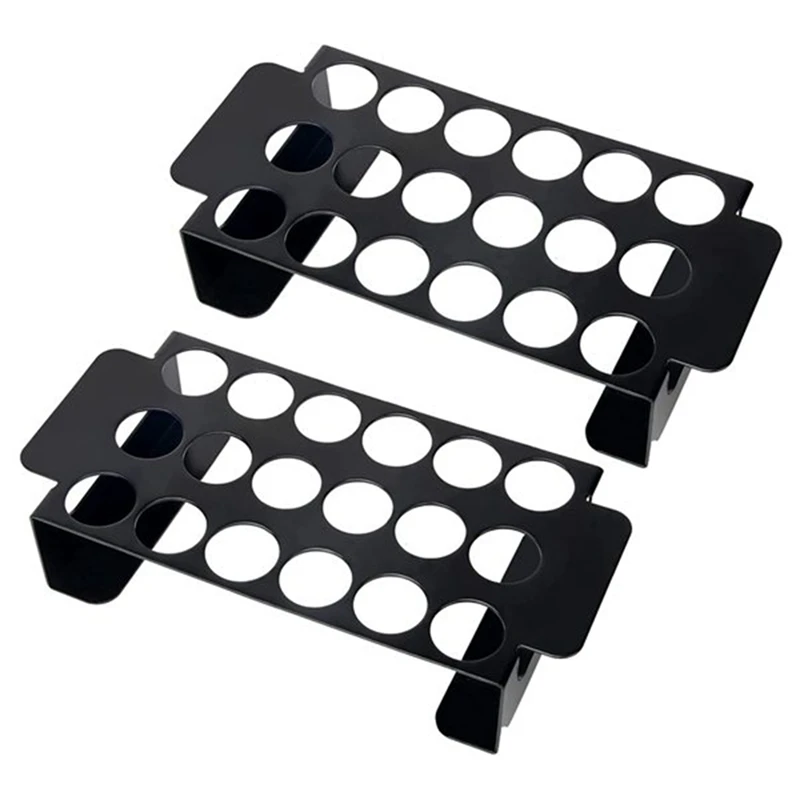 

2-Pack 18 Hole Black Chili Grill Stainless Steel BBQ Chili Grill Jalapeno Popper Rack With Handles
