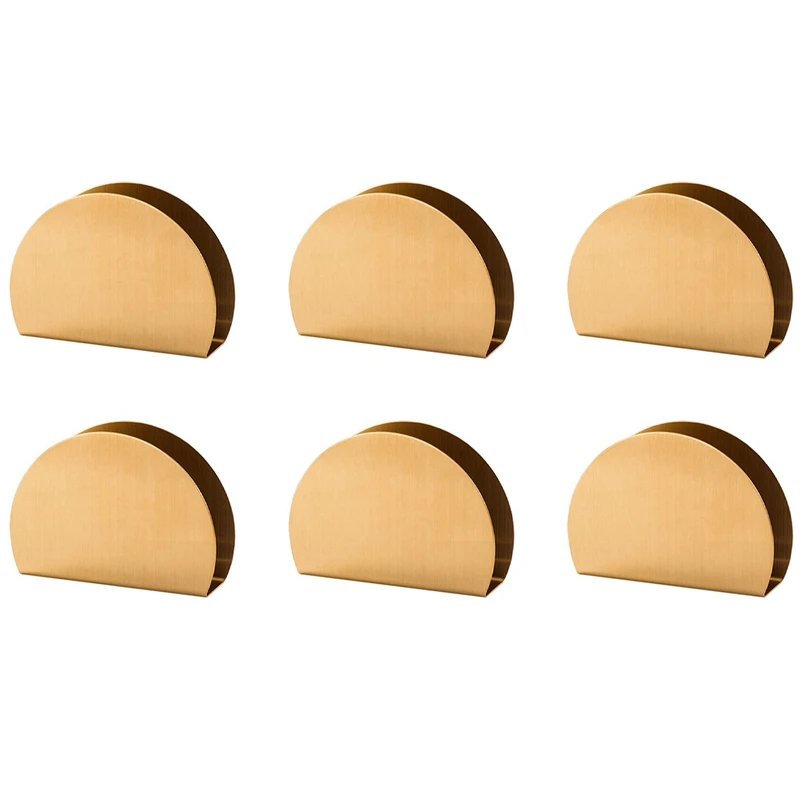 

6X Nordic Home And Wedding Decoration Table Napkin Holder Rack Gold Plated Stainless Steel Storage Tower Holder