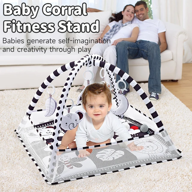 Multifunctional Baby Fitness Frame Crawling Mat Early Education Activity Fitness Room Toys Puzzle Game Mat Infant Rug Toys Gift 2