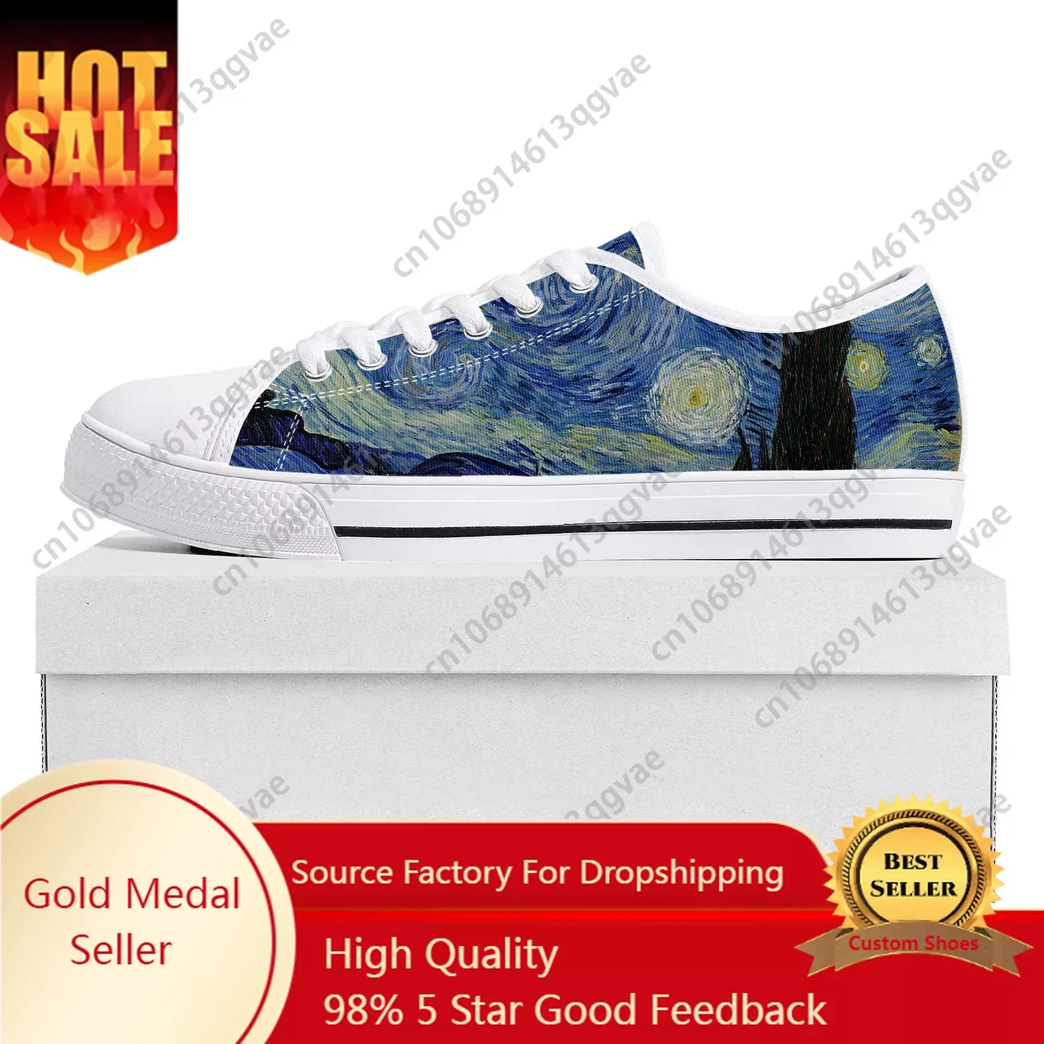 

Мужские/женские парусиновые туфли с принтом Ван Гога