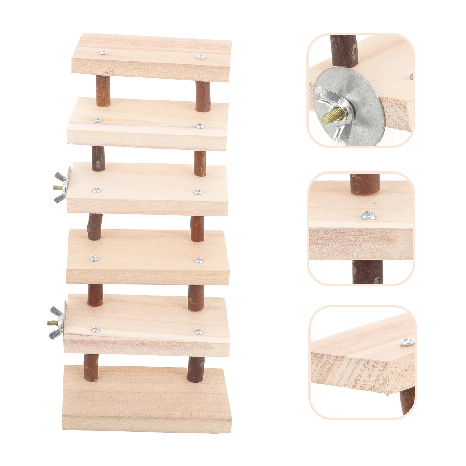 

Hamster Climbing Ladder Polished Surface Toys Chinchilla Cage Landscaping Ladders Wooden Multi-function Rat Play Equipment