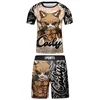 Kids Bjj Rashguard Jiu  T-shirt+Pant KickBoxing Sets Boy Gym Children Muay Thai Shorts MMA Clothing Compression Tights 4