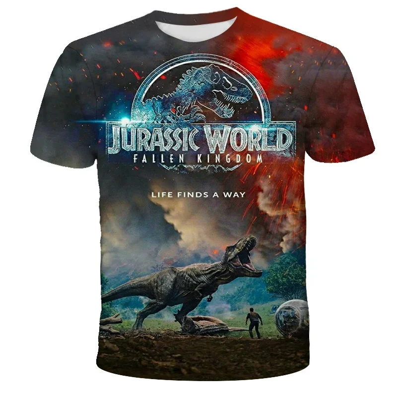 Fashion New Jurassic Dinosaur T-shirt 3d Summer Shirt of  Kids Classic Dinosaur Game American Street Fashion Plus Size Tops