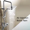 Bathroom Shower Full Set Black White Gray Bathtub Shower System Rain Pressurized Digital LED Shower Sets Hot Cold Shower Faucet 4