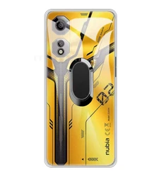 6.8'' Back Ring Holder Bracket Phone Cover - TPU Soft Silicone Case for Nubia Neo 3 GT (Clear Tpu A Black)