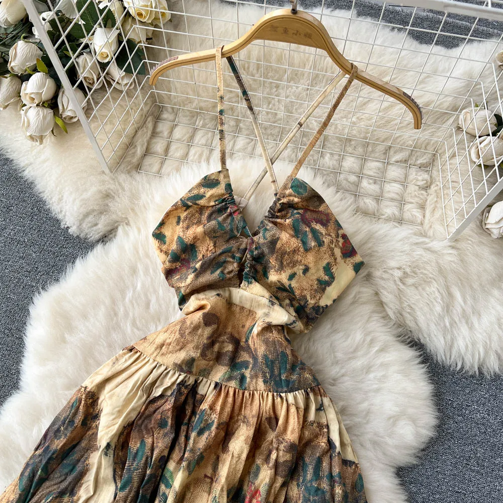 Bohemia Backless Beach Maxi Dress Women Summer Sleeveless