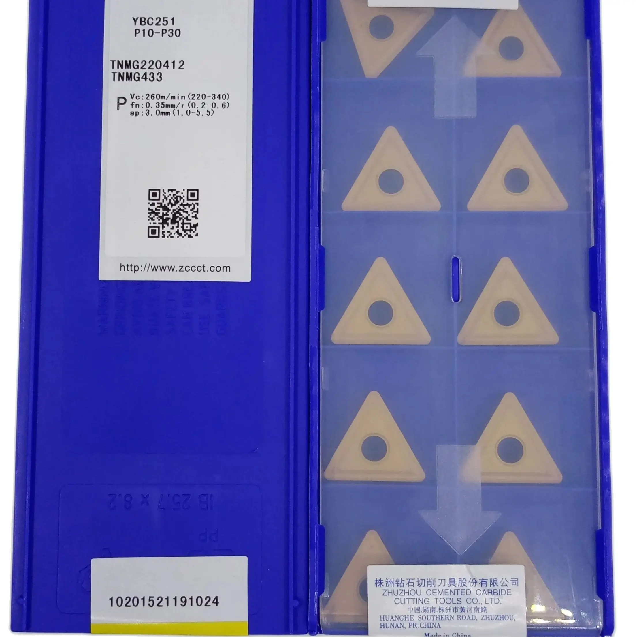 

ZCC TNMG220412 YBC251 TNMG 433 Turning tools for machining steel 10pcs/box TNMG 220412