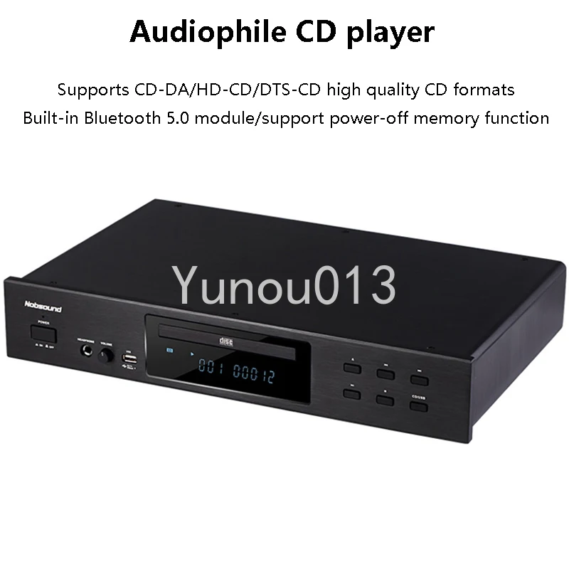 

HIFI CD Player, Audiophile Home Bluetooth 5.0 Music USB Digital Audio Player Supports CD-DA Format Built-in Ear Amp Professional