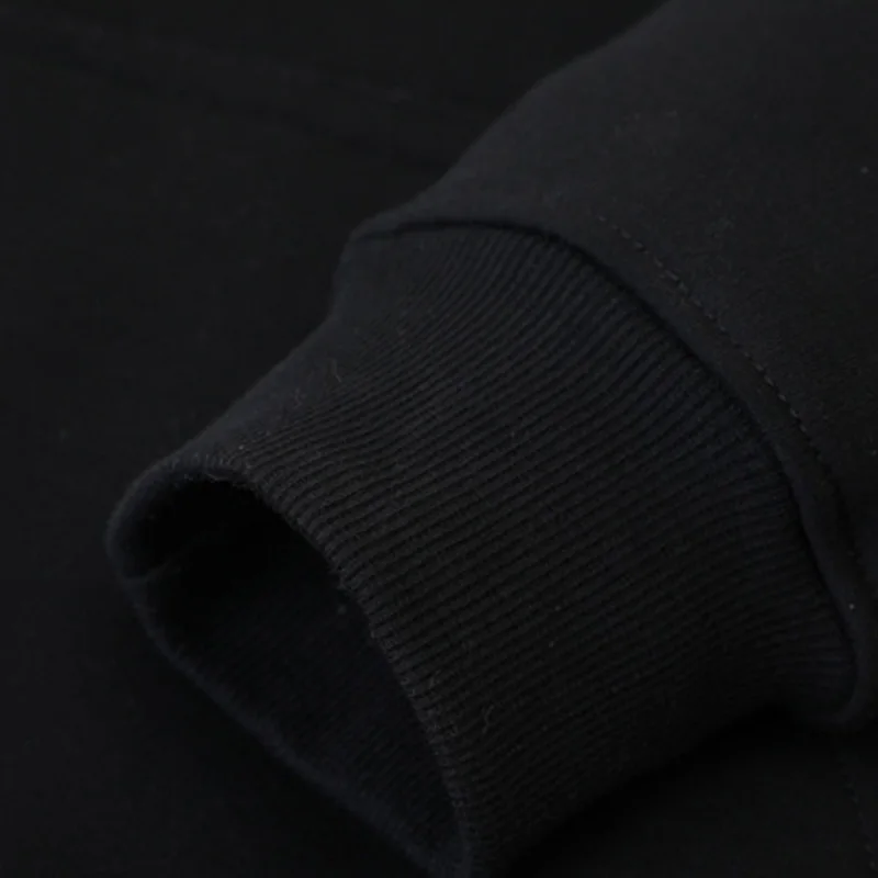 1PC Bunched Sleeve Fleece Lined Hoodies Tops Sweatshirts Pullover Solid Color Winter Men Cold-proof