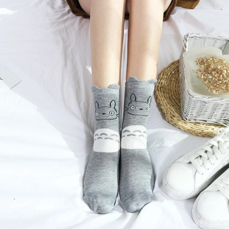 5 Paar lässige und bequeme Mid-Tube-Socken mit Cartoon-Tiermuster für Frühling und Herbst, modische neue süße Mid-Tube-Socken für Mädchen – Detail 10