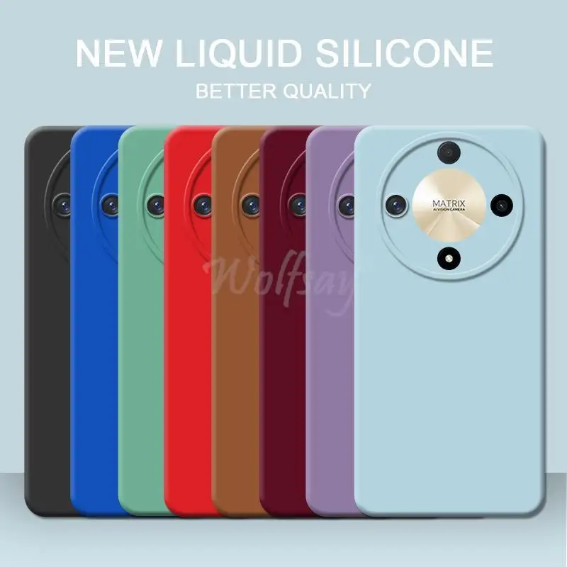 Per Honor Magic 6 Lite Case New Luxury Liquid Silicone Plain Rubber Camera Protector Case Magic6 Lite Case Magic 6 Lite Cover