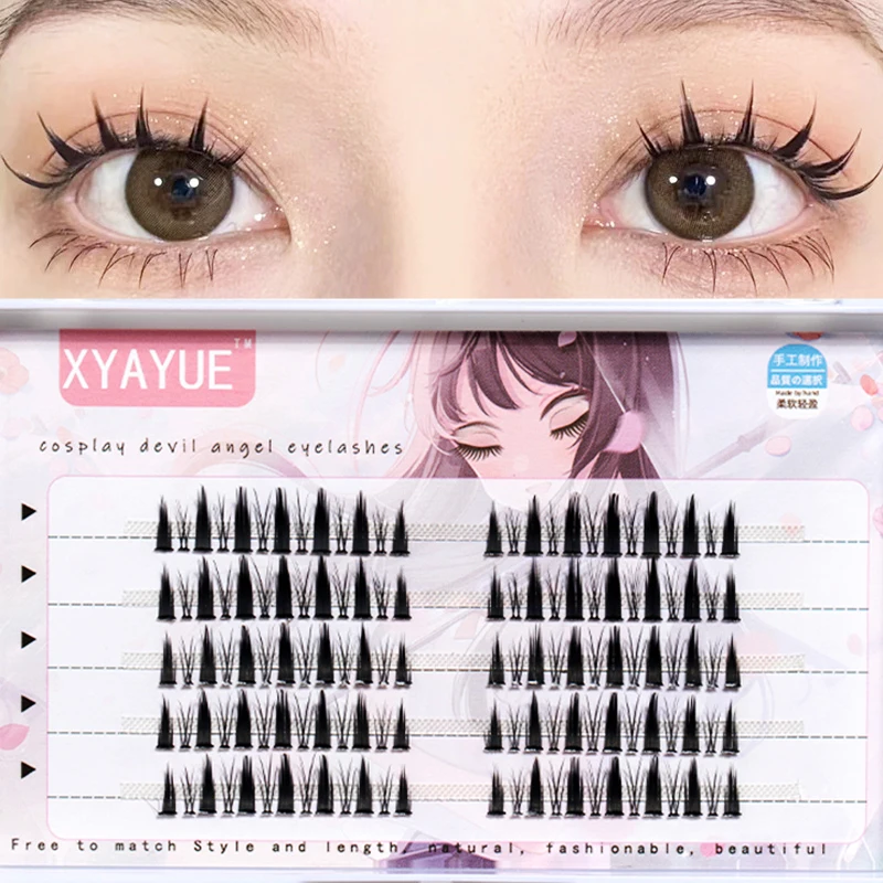 

fake eyelashes makeup eyelash extension cosplay lashes make up beauty cluster lashes natural wispy cilios lash clusters XYAYUE