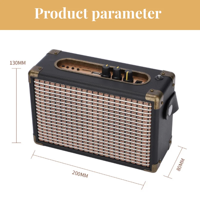 FM Radio Classic Retro Wireless Bluetooth Speakers High-power Stereo Surround Home Theater Subwoofer Outdoor Portable Sound Box