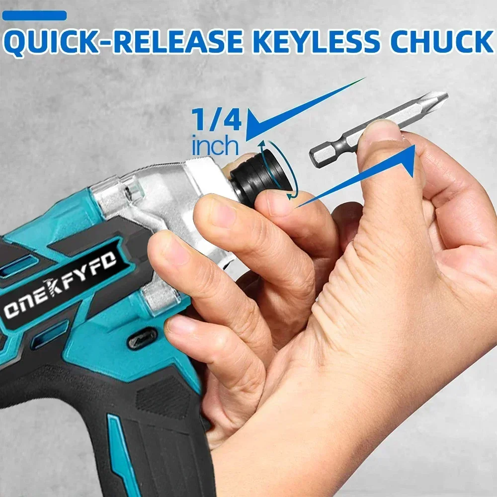 18V Cordless Electric Screwdriver Speed Brushless Impact Wrench Rechargable Drill Driver LED Light For Makita Battery 3