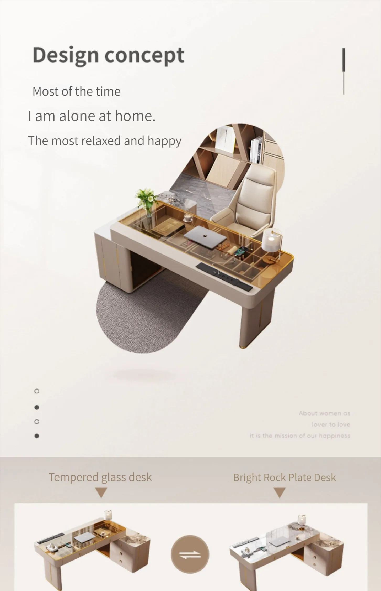 Description Picture 6 of itemModern Glass Bedroom Dresser Study Desk With Chair Home Furniture With Storage Function Sideboard Minimalist Furniture