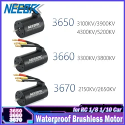 Waterproof 3650 3660 3670 2150KV 2650KV 3100KV 3300KV 3800KV 4300KV 5200KV Brushless Motor for 1/8 1/10 RC Model Car Boat Part