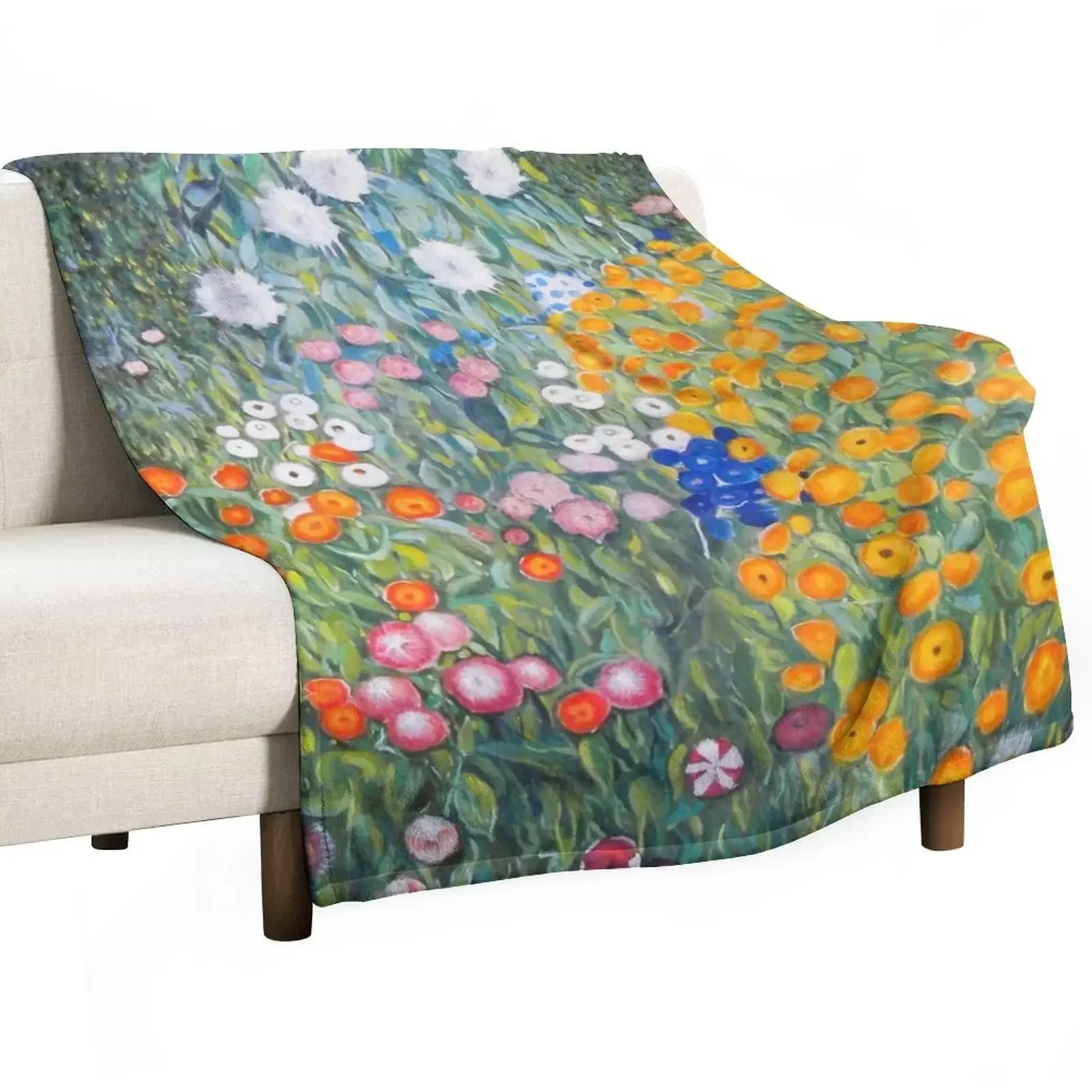 

Flower Garden by Gustav Klimt Throw Blanket blankets ands Bed Fashionable Custom Blankets
