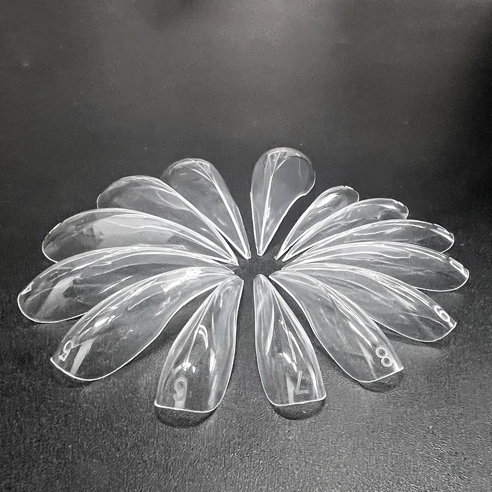 Fake Nail Forms 70/140pcs Curved Stiletto Nail Dual Form for Poly Nail Gel Extension of 3D Eagle Claw Hawk Sculptural Nails Full Cover Molds