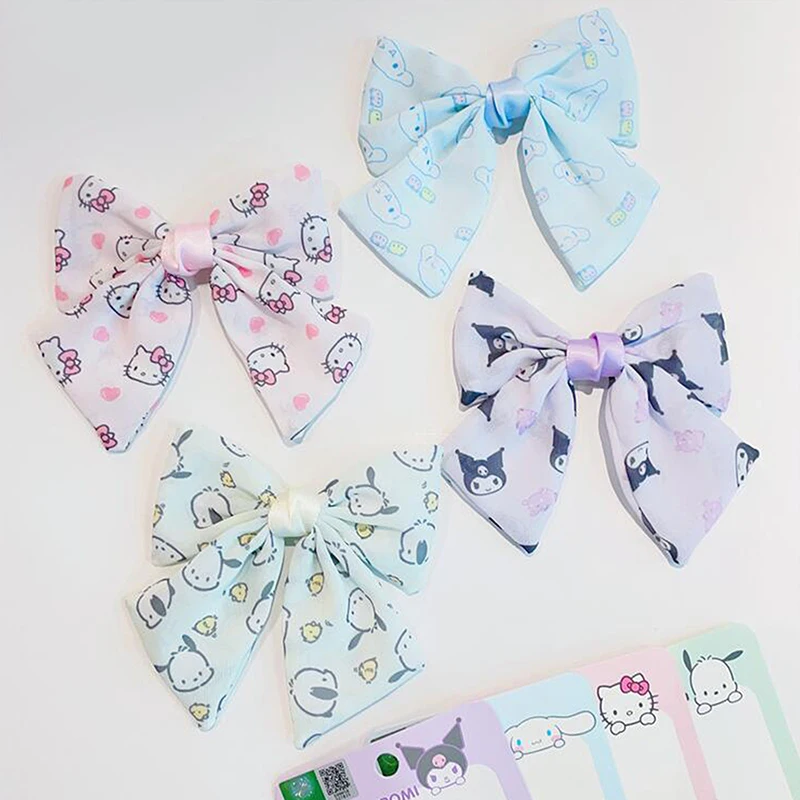 

Sanrio аниме Cinnamonroll бант зажим головной убор милая девушка наряд шарф шпилька для волос бретельки лучший друг праздничный подарок