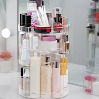 360 Degree Rotation Make Up Organizer Box Cosmetic Organizer Transparent Fashion Spin Multi-Function Cosmetics Storage Box 1