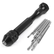 

Hot Mini Hand Drill Precision Pin Vise Woodworking Hand Drill Miniature Drill +10/25pcs Mini Micro-Drill Bit Set with Keyless C