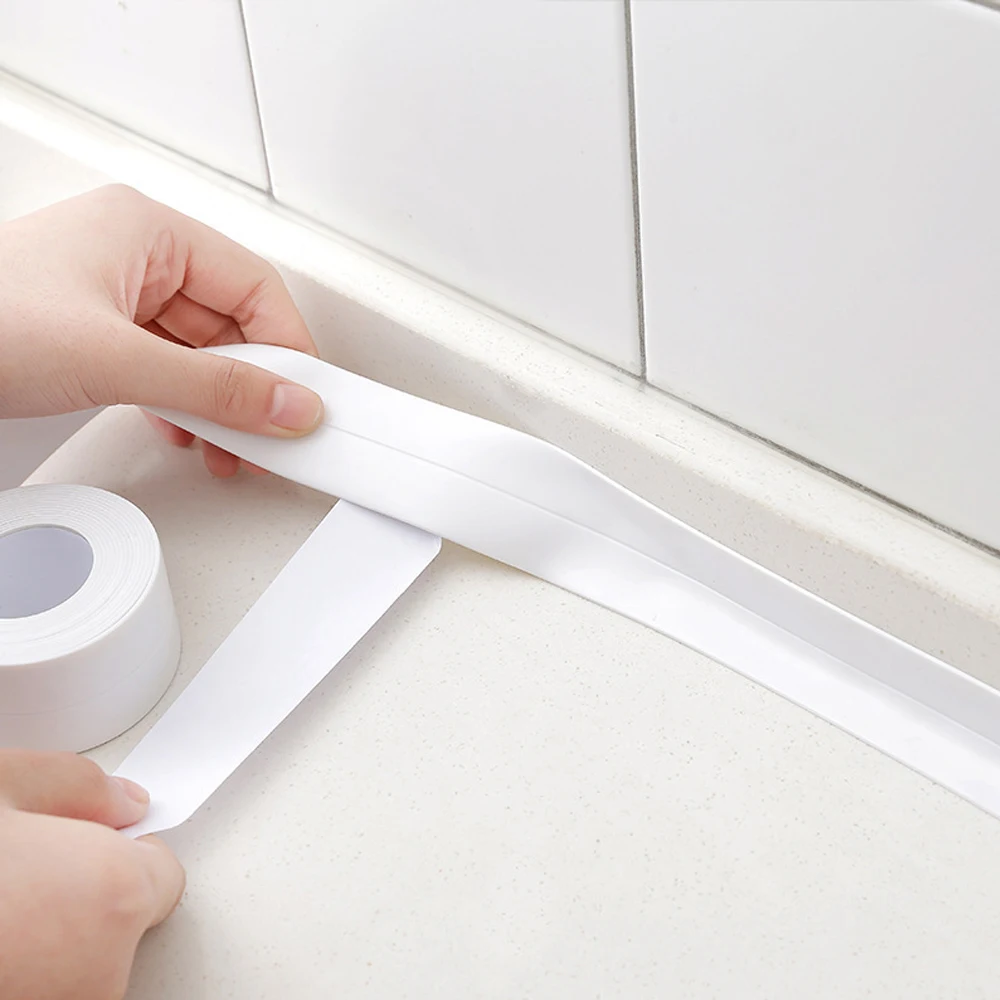 

Bathroom Sealing Tape Self-adhesive Oil-Proof Kitchen Sink Caulk Seal Strip PVC Waterproof Shower Wall Sticker for Toilet Corner