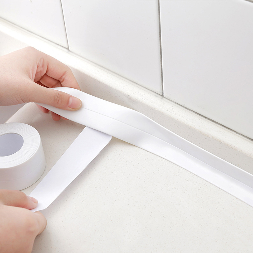 Bathroom Sealing Tape Self-adhesive Oil-Proof Kitchen Sink Caulk Seal Strip PVC Waterproof Shower Wall Sticker for Toilet Corner