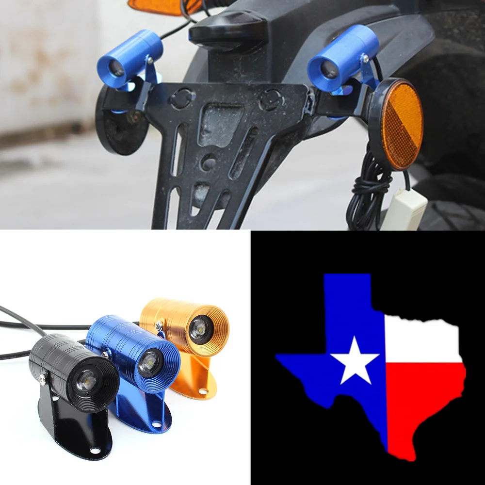 

1x LED Texas Logo Motorcycle Laser Ghost Shadow Spotlight Laser Projector Tail Light Universal
