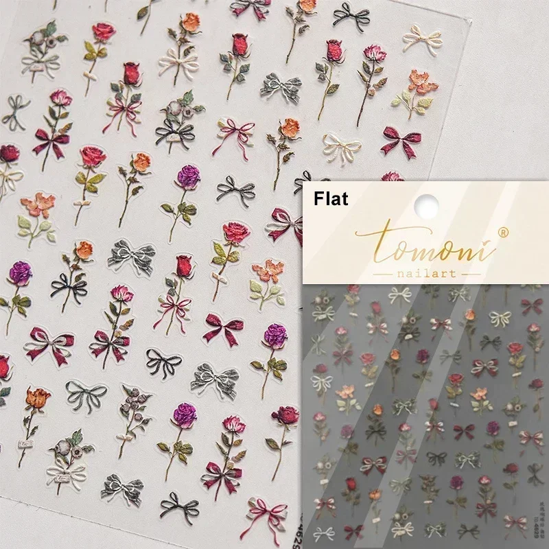 Camellia Bloom Floral Poetry Golden Nail Art Sticker Decal