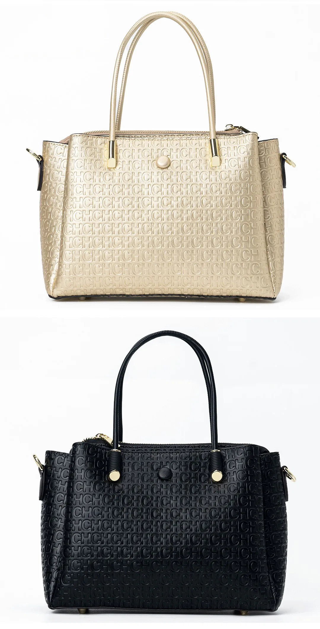 CH Damen Handtasche mit Buchstabenprägung Multifunktionale Schulter-Umhängetasche Modische Damen-Alltagsaccessoires – Detail 8