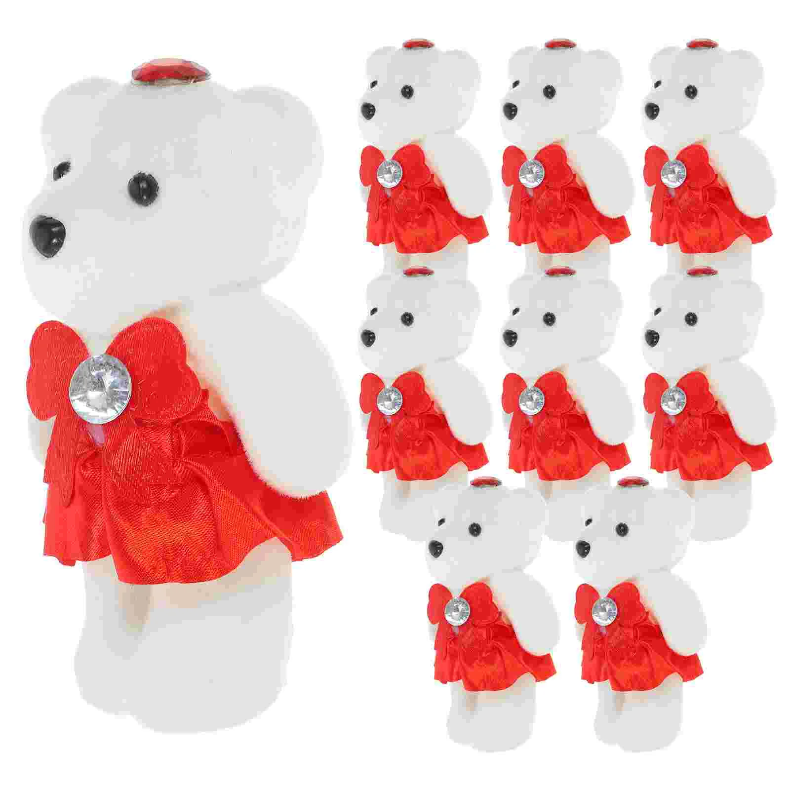 

10 Pcs Bear Ornament Mini Dolls Stuffed Animal For Teens Vivid Decorative Cute Bedroom