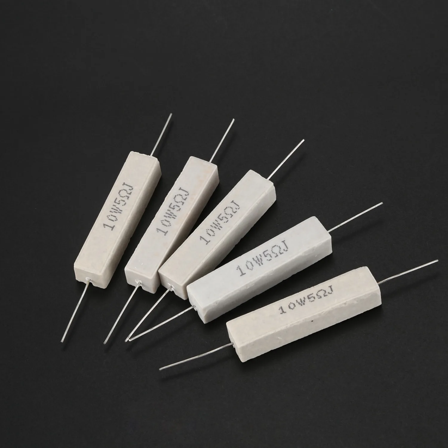 5pcs Wirewound Ceramic Cement Resistor 5 Ohm 10W Watt 5% 3