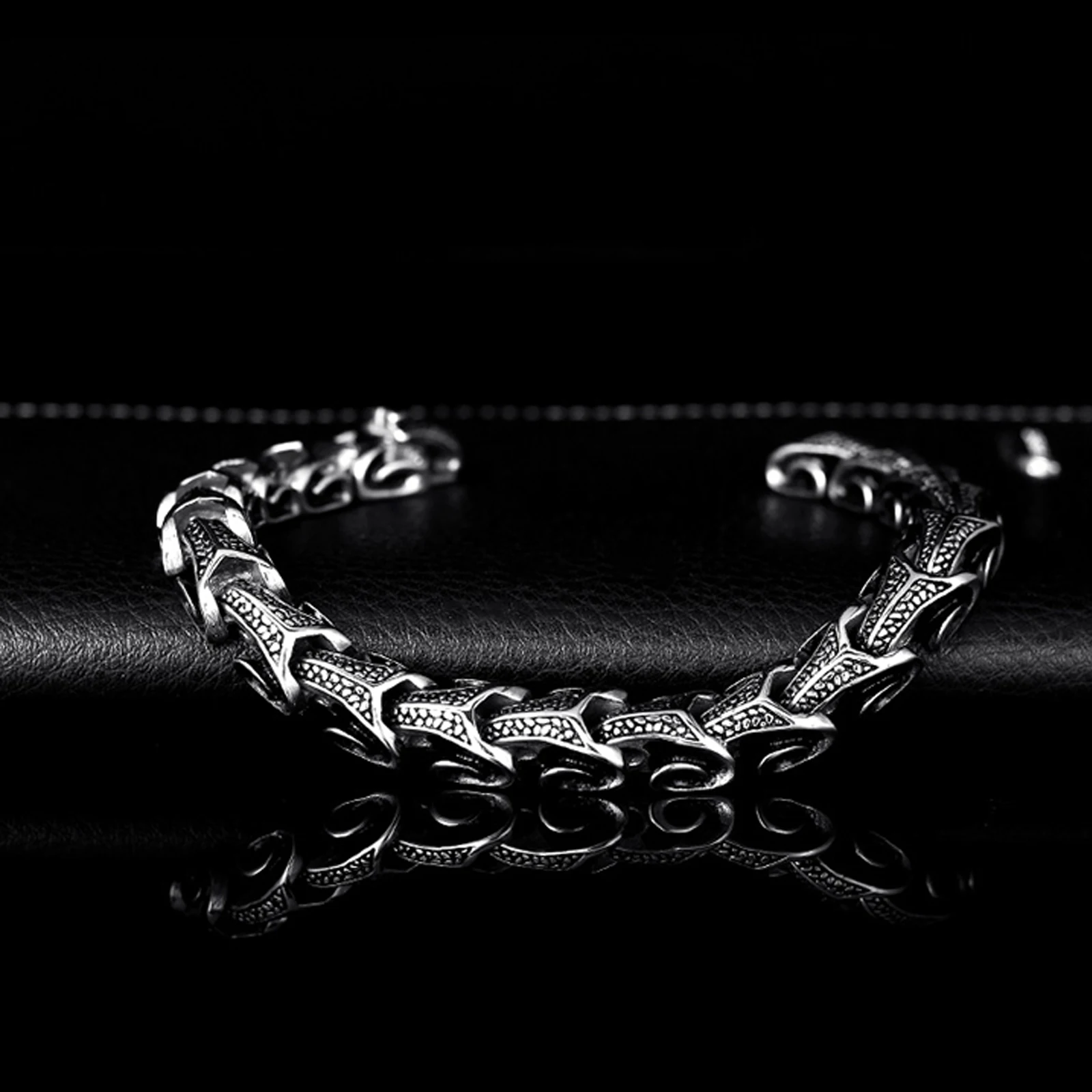 Mens dragon snake bones chain link bracelet rock roll biker chain bracelet for mens boys