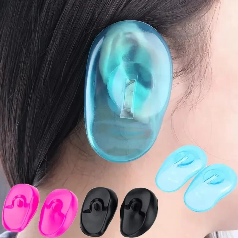 Silicone Ear Cover Hair Coloring Dyeing Ear Protector Waterproof Shower Shield Earmuffs Caps Salon Styling Accessories 2pcs