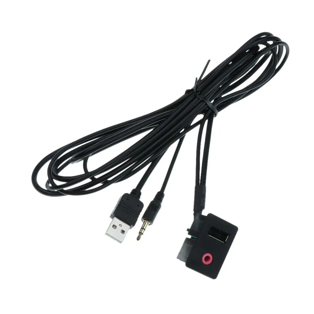 USB AUX 케이블 변환기 자동차 오디오 시스템용 신뢰할 수 있는 패널 마운트 확장 어댑터 3.5mm 잭
