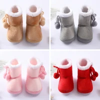 Autumn Winter Warm Newborn Boots Baby Girls Boys Shoes Toddler Soft Sole Fur Snow Boots Infant Toddler Cotton-Padded Shoes 6