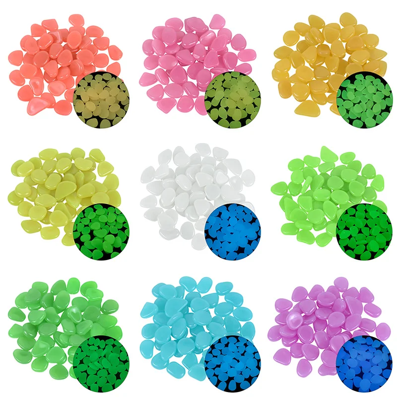 25/50pcs Stone Glow Luminous Glowing In The Dark Garden Pebbles Glow Stones Rocks Outdoor Pool Walkways Path Patio Lawn Decorate