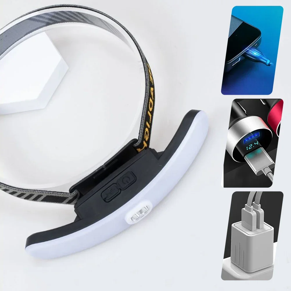 1Pc Portable Wide Beam 42LED Headlamp USB Rechargeable COB LED Head Flashlight Lightweight Waterproof Running LED Headlight