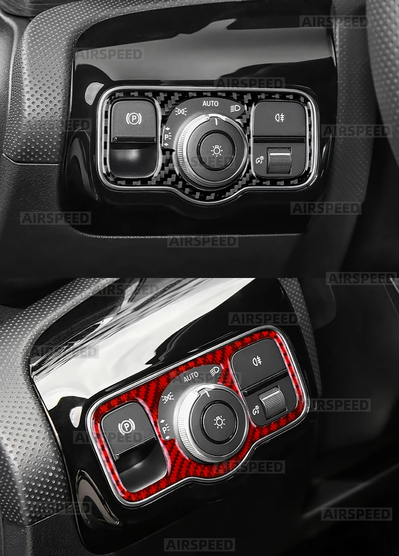 Echte Weiche Carbonfaser für Mercedes Benz A CLA GLA GLE GLS W177 C118 H247 W167 X167 2020-2025 Scheinwerferschalter-Rahmenaufkleber – Detail 10