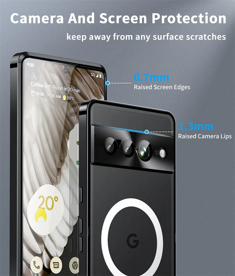 Magnetic Case Metal Frame For Google Pixel 7 Pro Phone Wireless Charging Matte For Google Pixel 7 Pixel7 Pro CASE Cover Capa