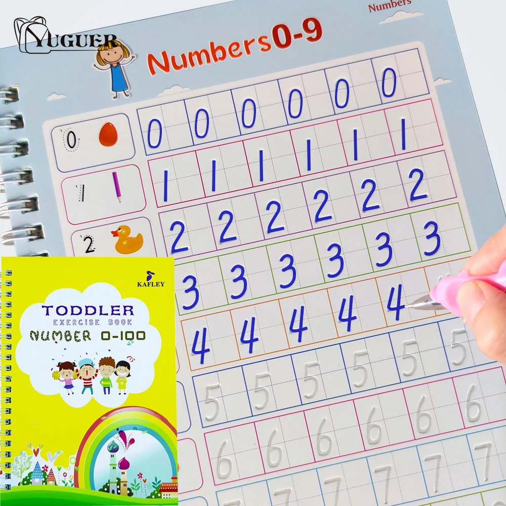 NEW Spanish Magic Book Learn Writing Math Practice 3D Copybook Workbook  Reusable Children's Writing Student Textbook Kid Gift - AliExpress