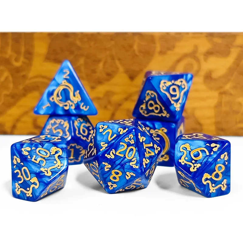 7-Piece Dragon-themed Polyhedral RPG Dice Set