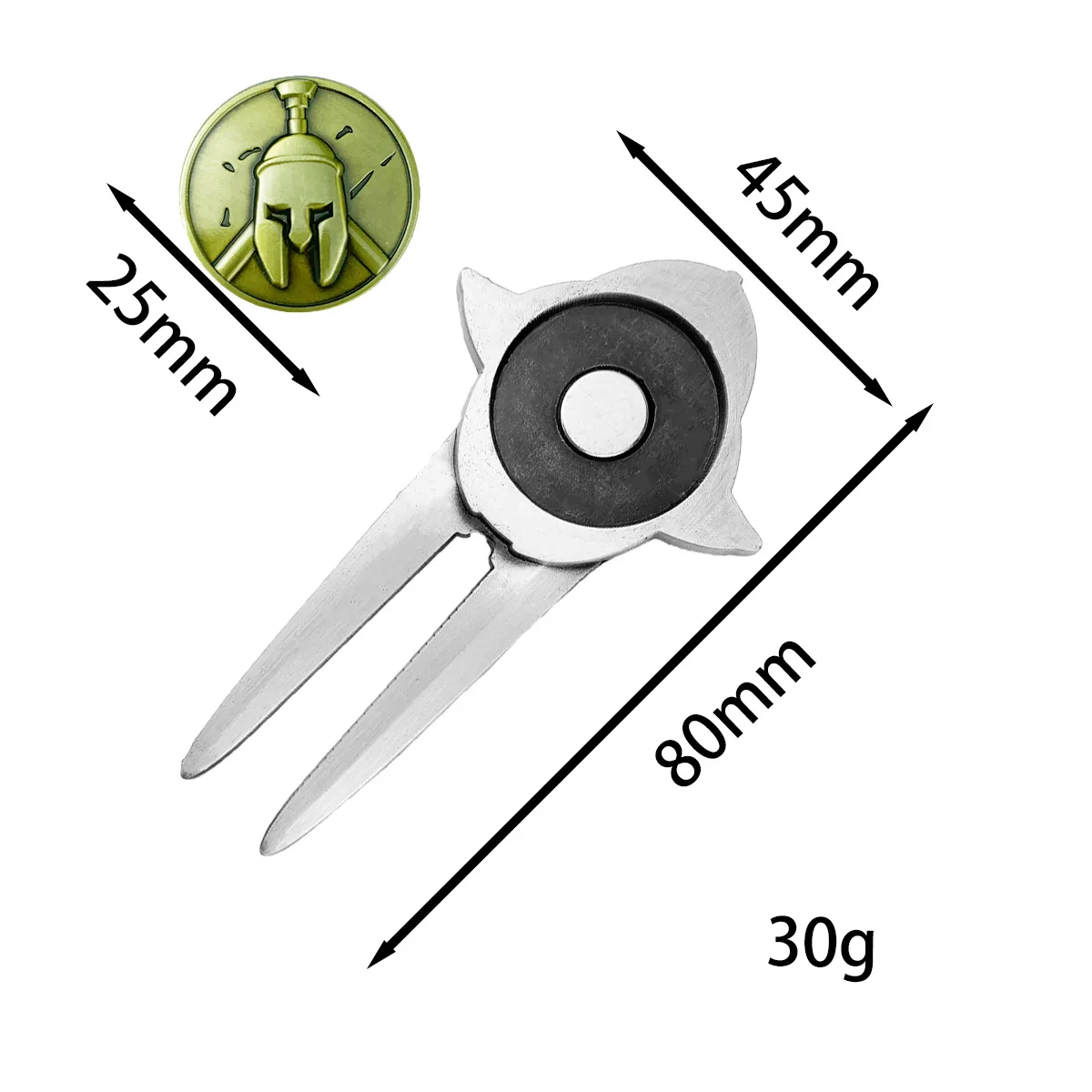 Golf Divot Repair Tool with Ball Marker 6