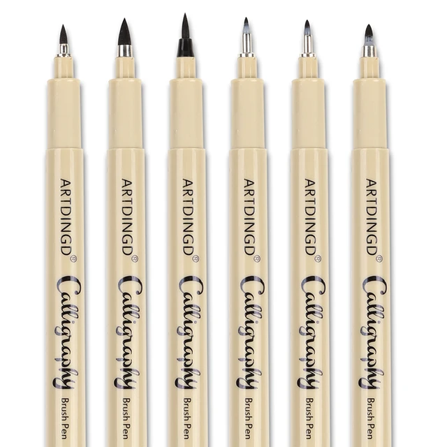 Set 6 Pennarelli Calligrafia Welsberg - 4 Misure Punta, Per Lettering E Diario