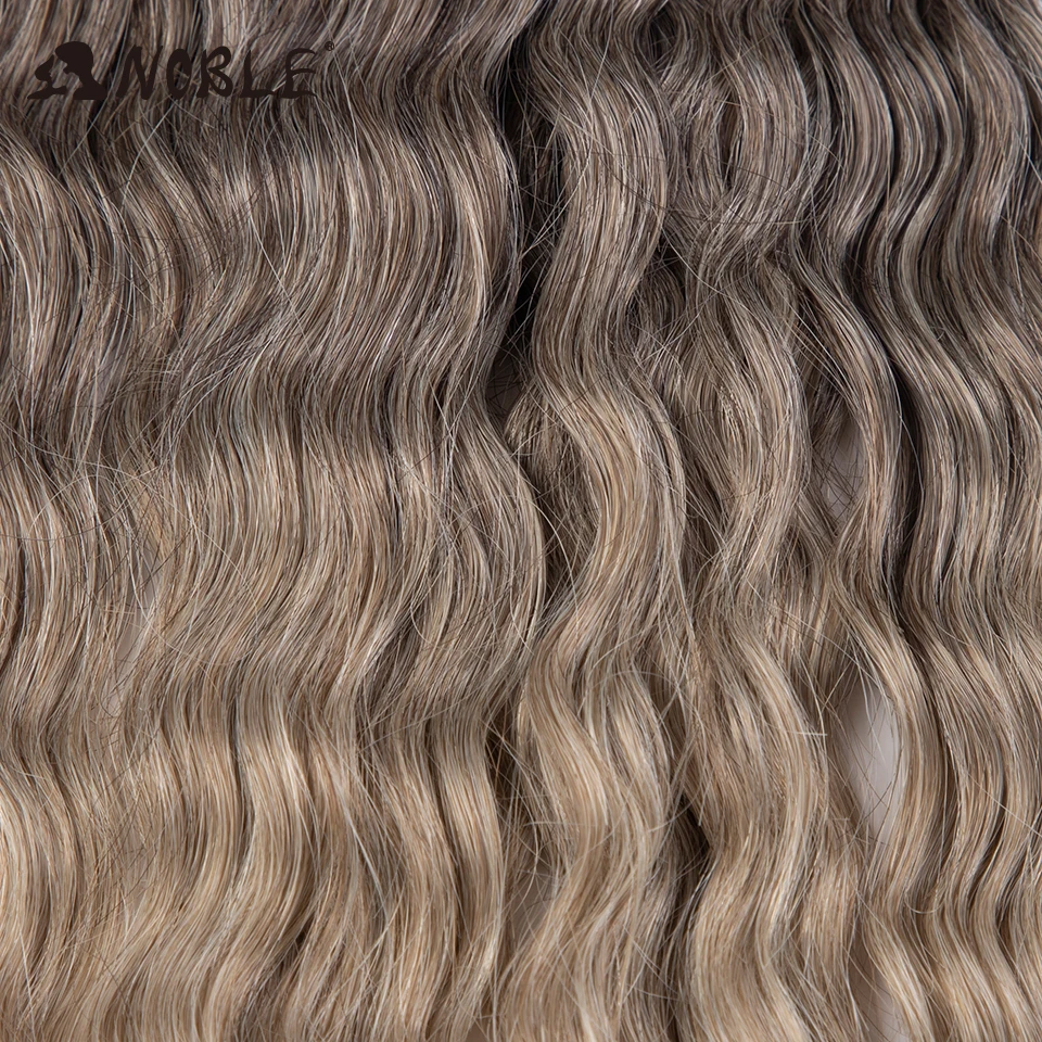 Noble Synthetic Hair Cosplay Water Wave 24Inch Twist Crochet Hair Braid Hair Ombre Blonde Pink Deep Wave Braiding Hair Extension