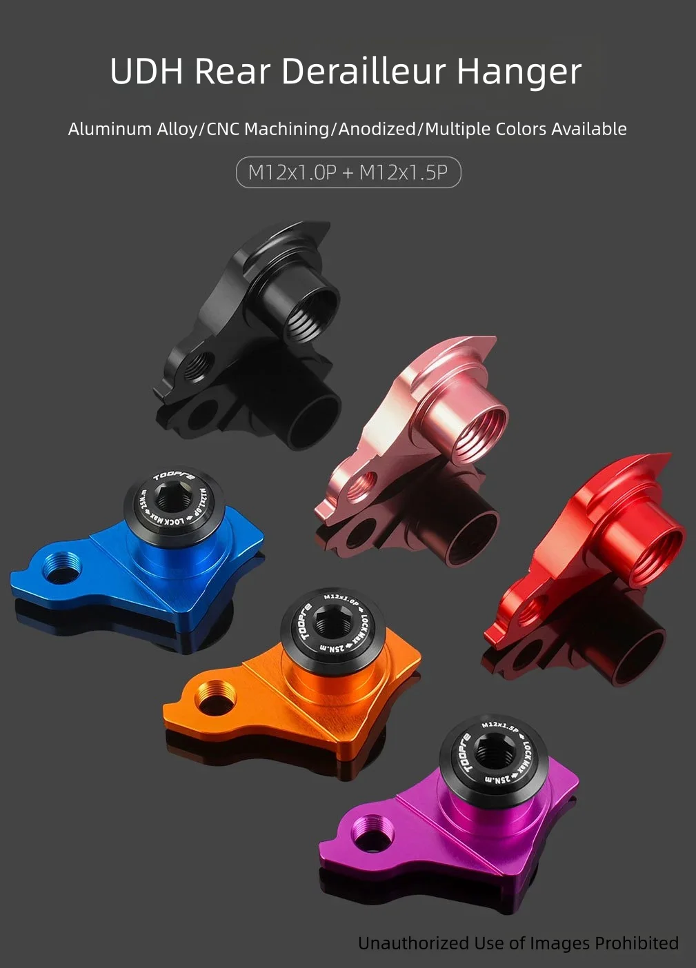 TOOPRE Fahrrad UDH Rahmen-Schaltauge für Sram/Trek/Specialized/Cannondale Fahrradrahmen Universelles Schaltwerk-Halterungselement – Detail 4